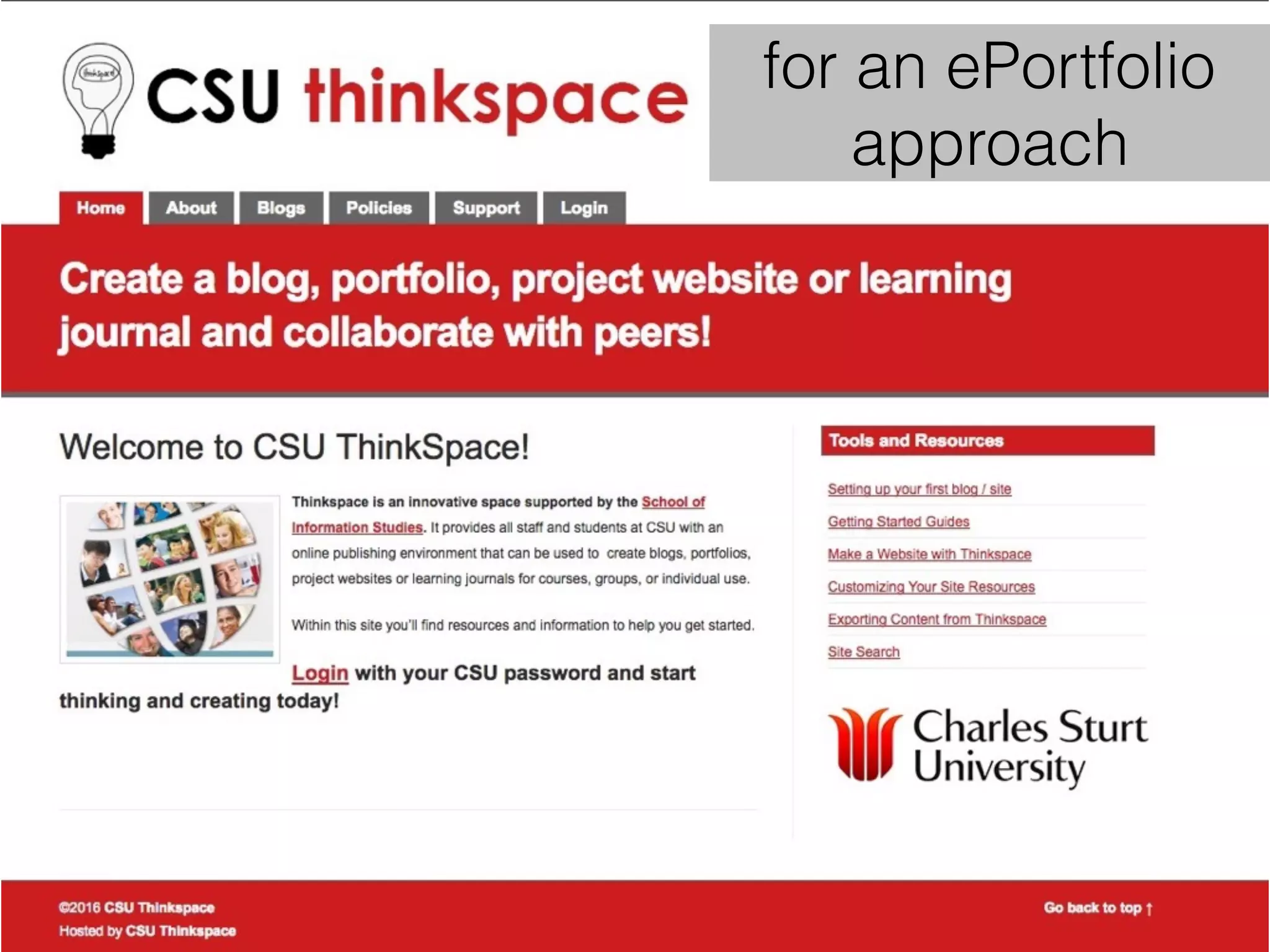 for an ePortfolio
approach
 