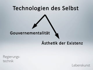Regierungs-
technik
              Lebenskunst
 