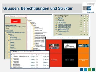 Gruppen, Berechtigungen und Struktur 