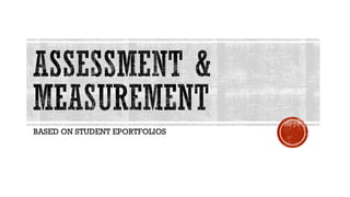 ePortfolios for Assessment and Measurement by Sasha Thackaberry is licensed under a Creative
Commons Attribution-NonCommercial-ShareAlike 4.0 International License.
By Sasha Thackaberry
@sashatberr
edusasha.com
 