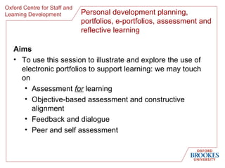 ePortfolios and Assessment | PPT