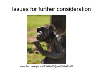 Issues for further consideration www.flickr.com/photos/83476873@N00/110993877  