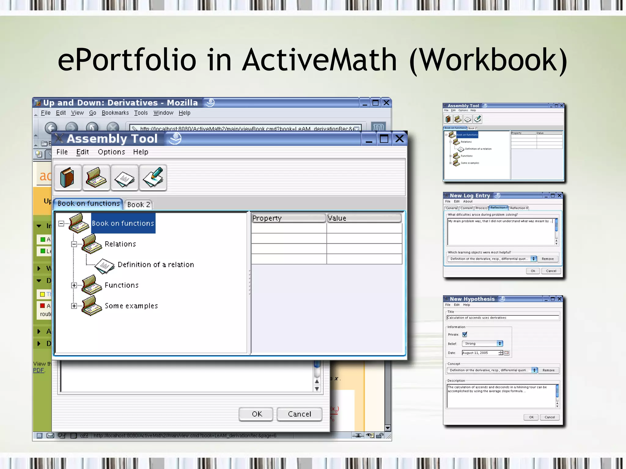 ePortfolio in ActiveMath (Workbook) 