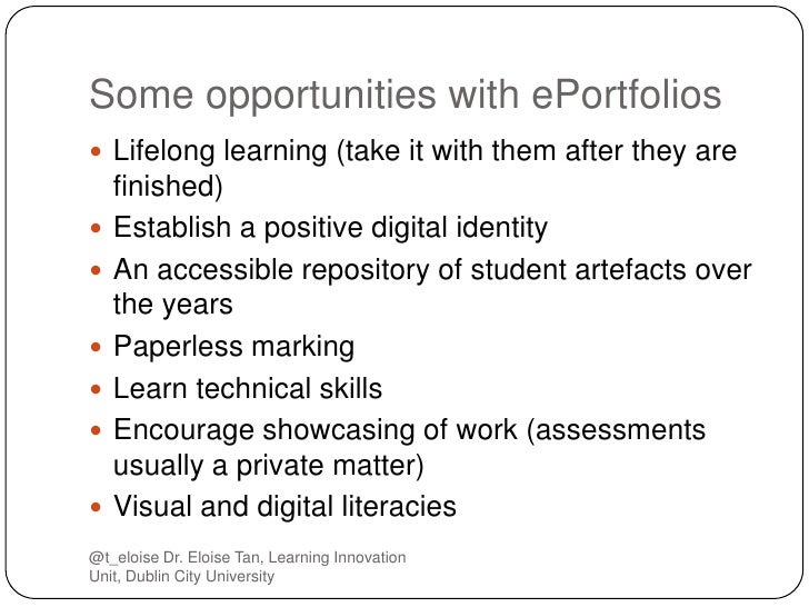 ePortfolios Advantages and Disadvantages for assessment