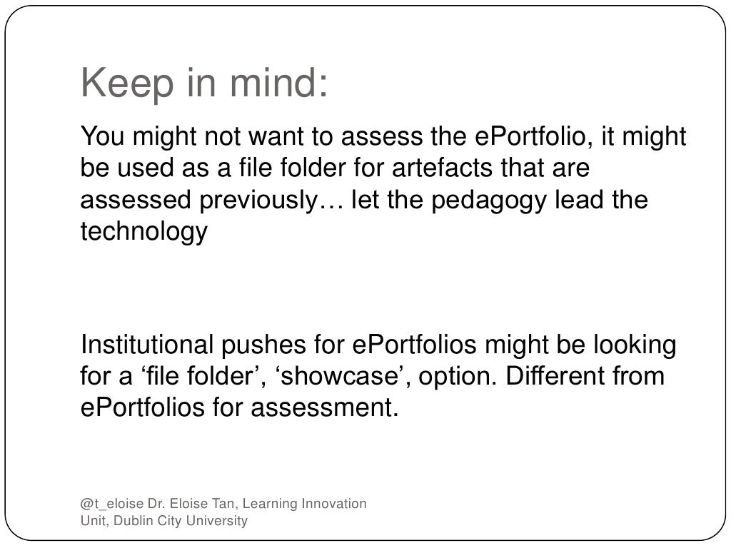 ePortfolios Advantages and Disadvantages for assessment