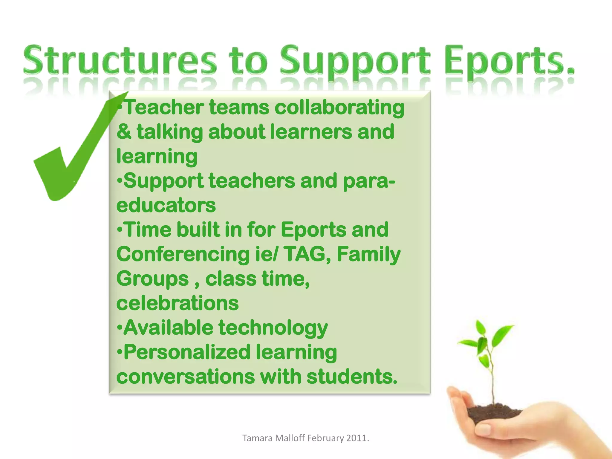 Eportfolios are “static” stand-alone objects