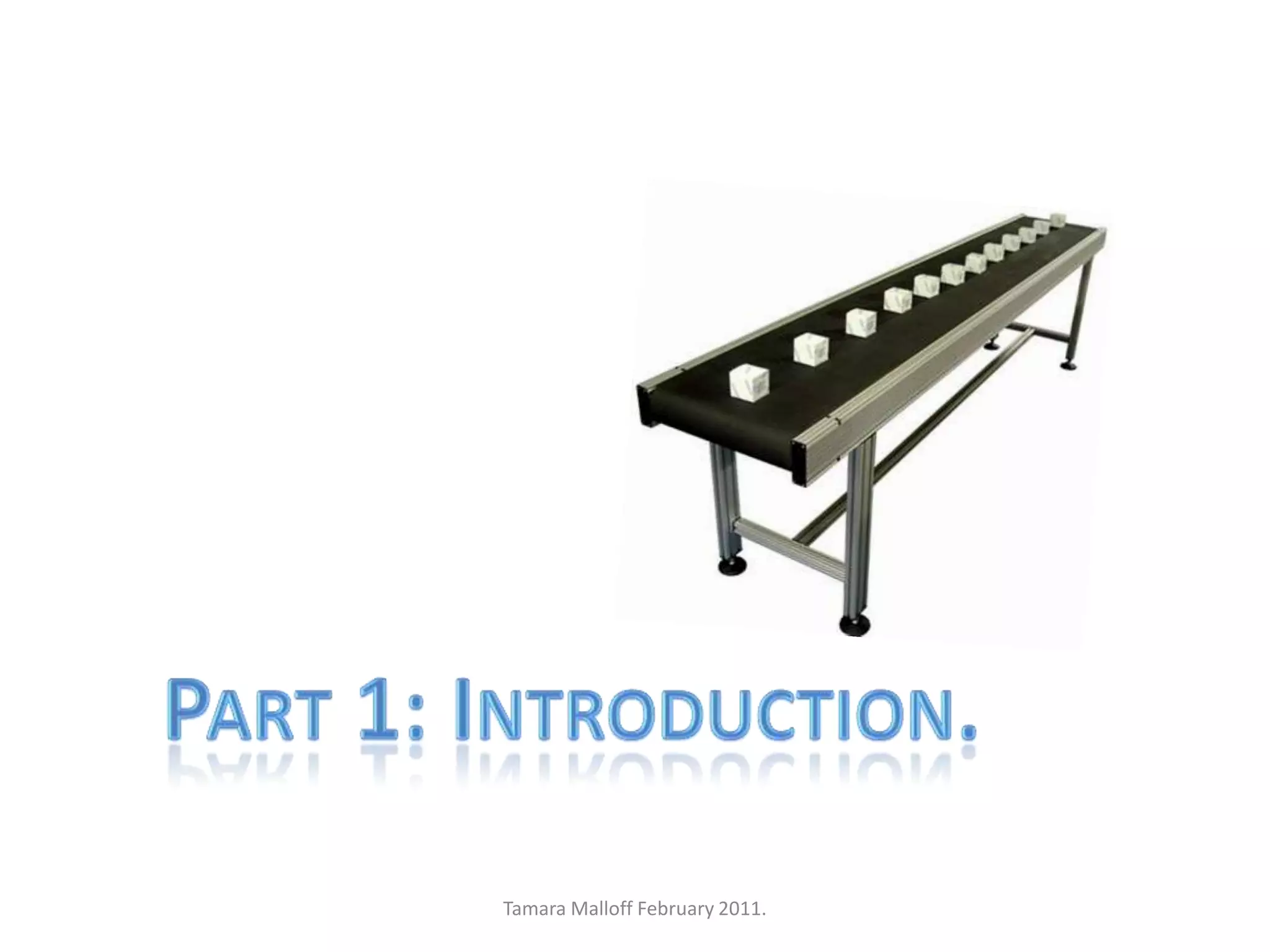 Part 1: Introduction.Tamara Malloff February 2011.
