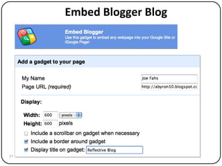 Embed Blogger Blog 