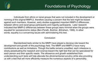 Foundations of PsychologyHistory and Development of MMPIArgosy University