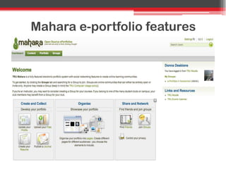 Mahara e-portfolio features