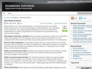 http://nickrate.com/2008/05/26/eportfolio-criteria/
 