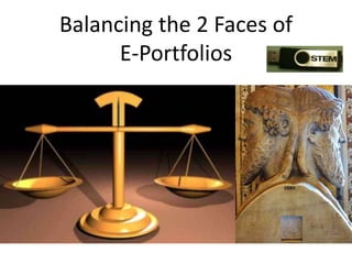 Balancing the 2 Faces of
E-Portfolios
 