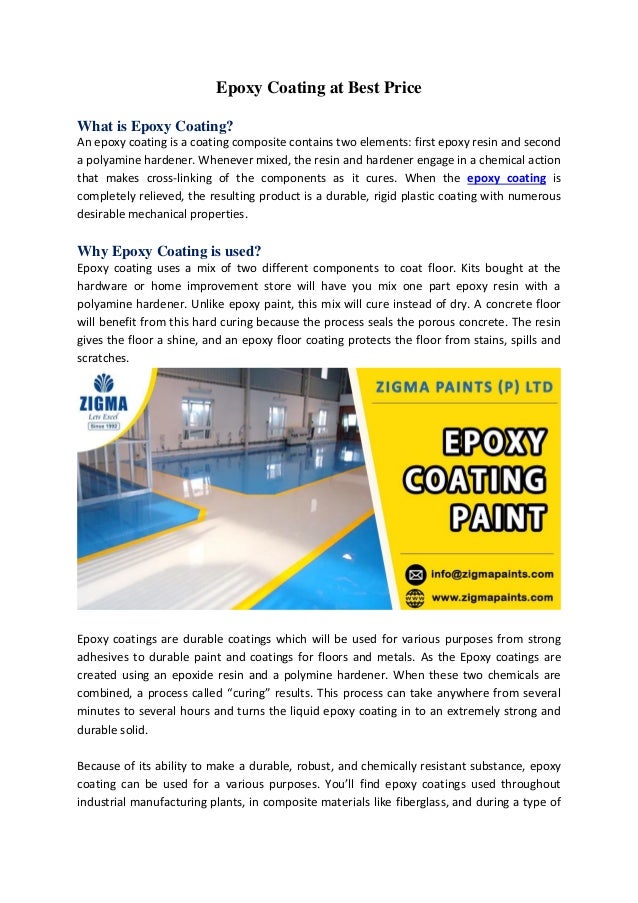 Epoxy coating definition, uses, details