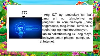 Computer Text Describe It Tagalog EPP-TLE 4_Q1 1 naipaliliwanag ang kahalagahan ng computer at iba pang ...