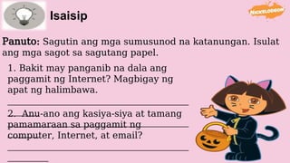 Dala Computer EPP-TLE 4_Q1 1 naipaliliwanag ang kahalagahan ng computer at iba pang ...