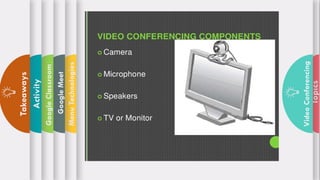 Topics
Video
Conferencing
Menu
Technologies
Google
Meet
Google
Classroom
Activity
Takeaways
 