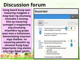 EPP 5 ICT Mga Panuntunan Sa Pagsali Sa Discussion Forum at Chat.pptx