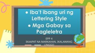 Iba't Ibang Uri ng Lettering Styles at mga Gabay sa Pagleletra | PPTX