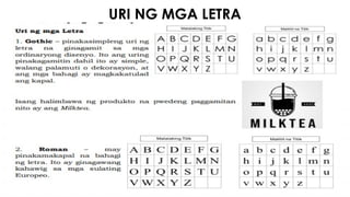 Iba't Ibang Uri ng Lettering Styles at mga Gabay sa Pagleletra | PPTX
