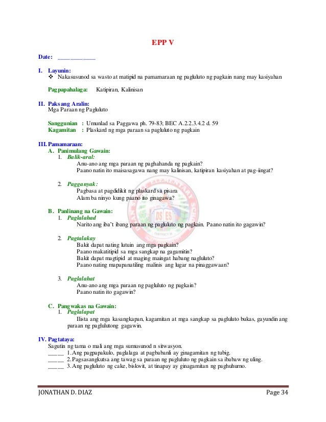 Epp v 1 st grading period