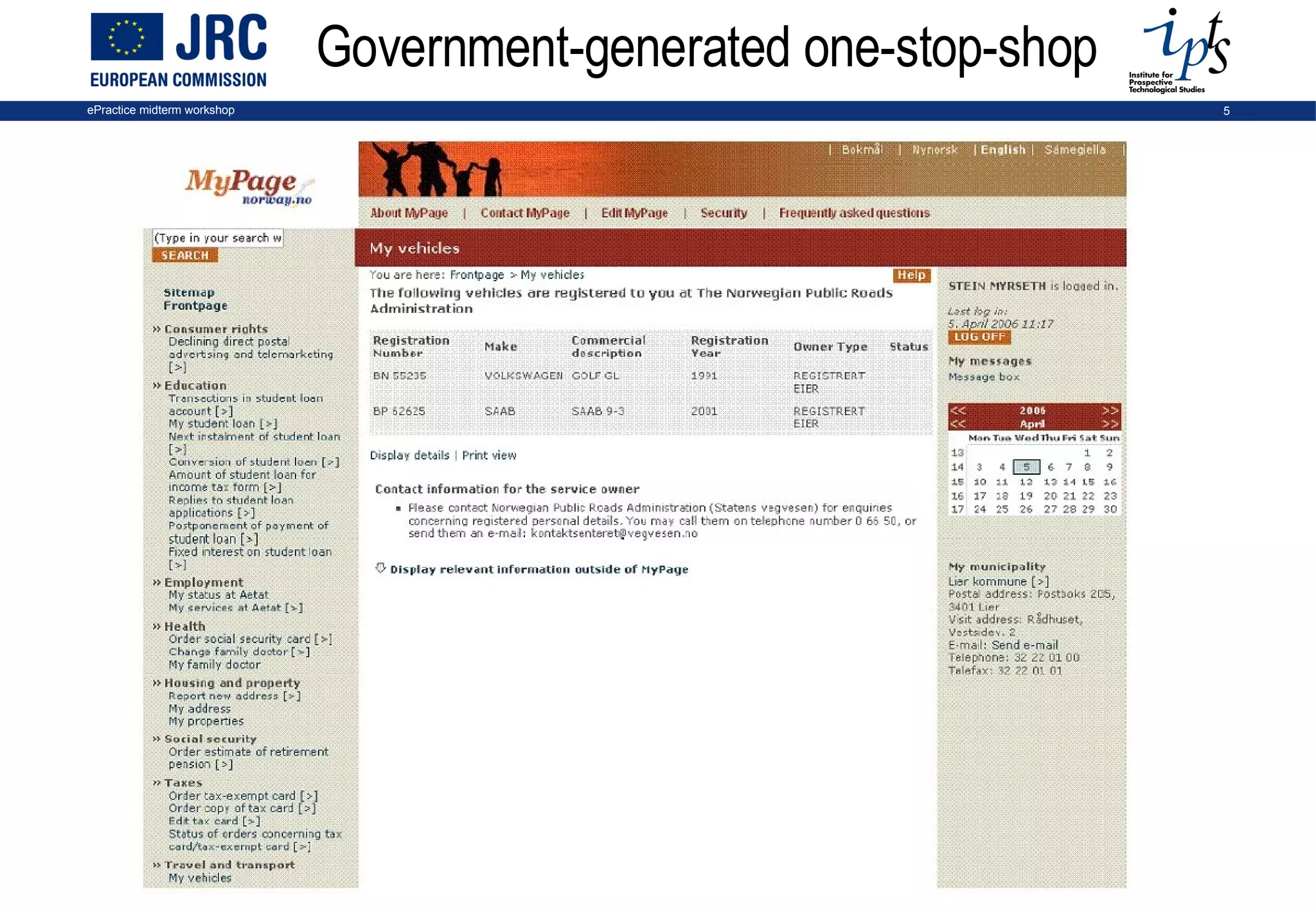 Government-generated one-stop-shop 