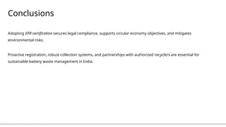 Comprehensive Guide to EPR Certification and Battery Waste Management ...