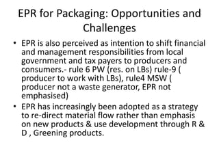 EPR for Packaging Opportunities and Challenges | PDF