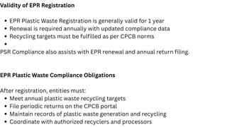 EPR Registration for Plastic Waste: Process, Rules & Compliance | PDF