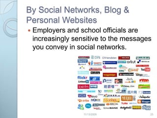 By Instant MessagingYour IM conversation can be saved onto a computer even if only one person agrees. Workplace IM can be monitored by your employer.Spim: Spam distributed in IM. 242/20/2009