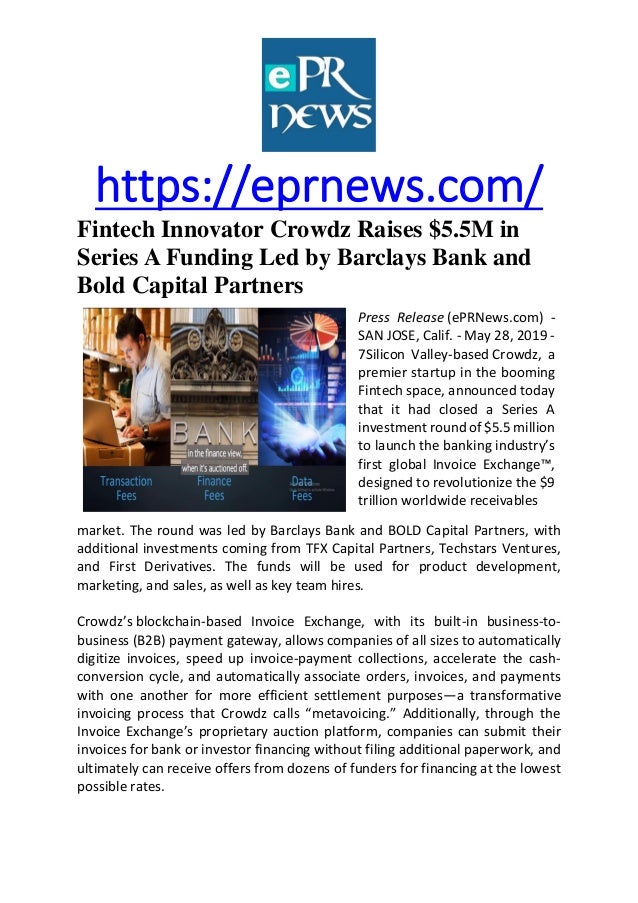 Fintech Innovator Crowdz Raises 5 5m In Series A Funding Led By Barc