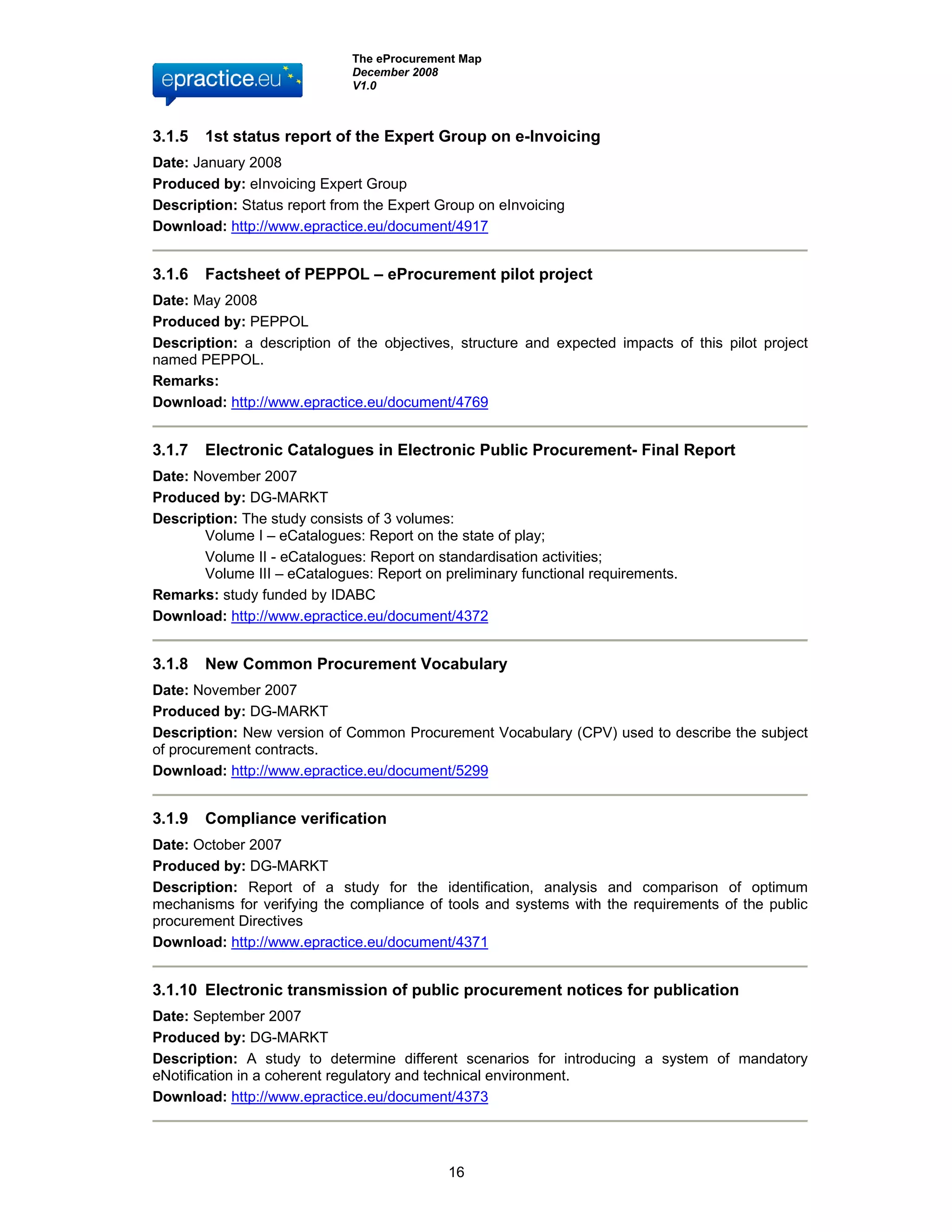 eProcurement Map Report Final IDABC