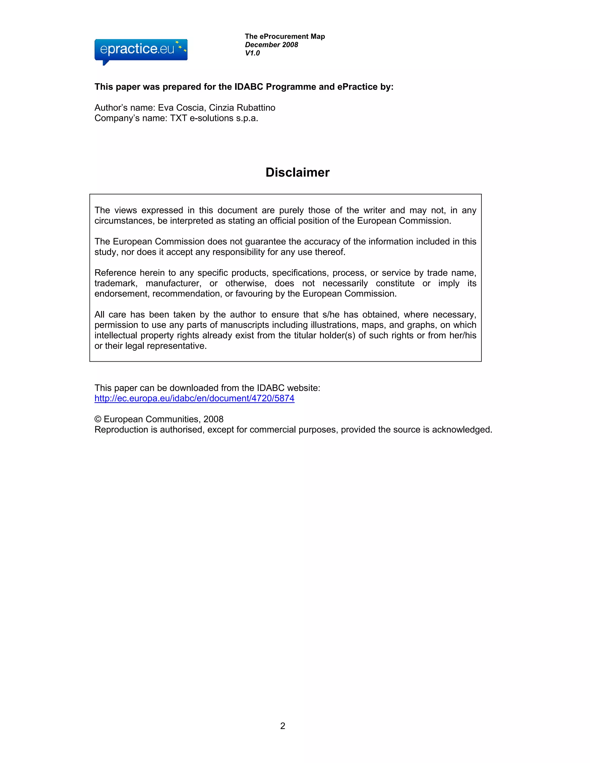 eProcurement Map Report Final IDABC