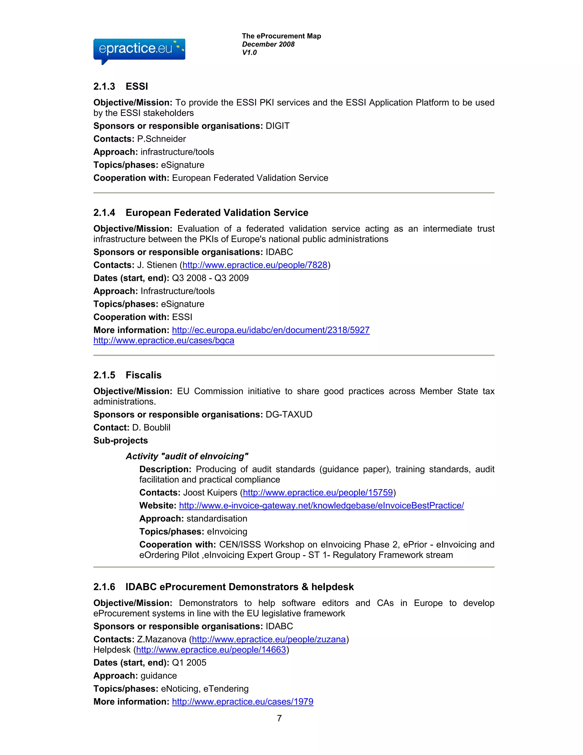eProcurement Map Report Final IDABC