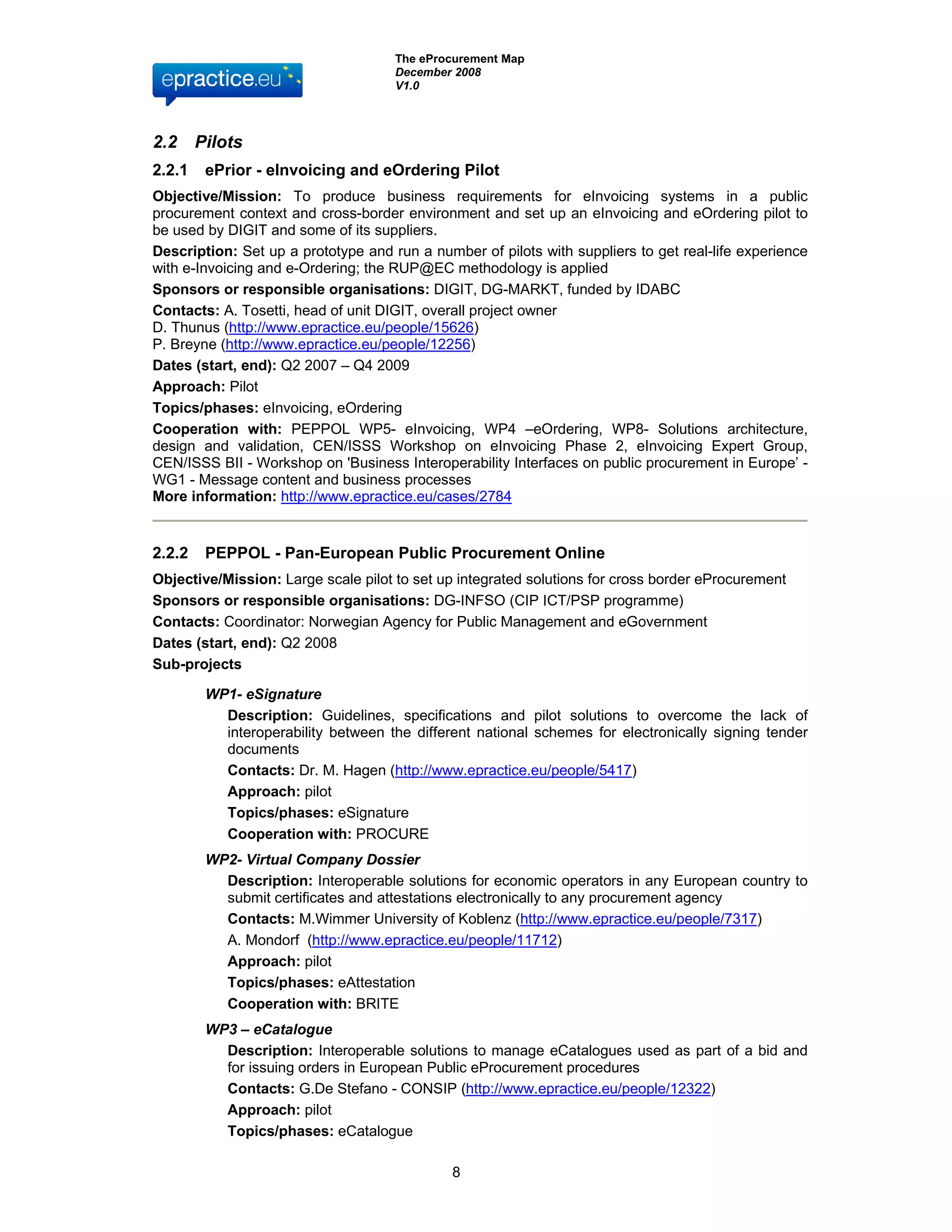 eProcurement Map Report Final IDABC