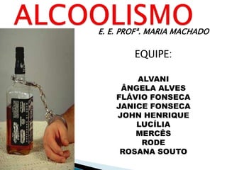 E. E. PROFª. MARIA MACHADO
EQUIPE:
ALVANI
ÂNGELA ALVES
FLÁVIO FONSECA
JANICE FONSECA
JOHN HENRIQUE
LUCÍLIA
MERCÊS
RODE
ROSANA SOUTO
 