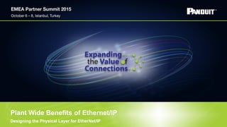 Plant Wide Benefits of Ethernet/IP
Designing the Physical Layer for EtherNet/IP
 