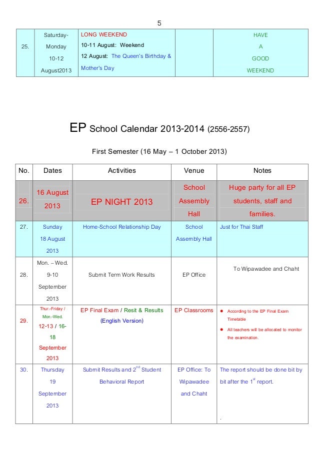 Ep school calendar 2013 14 se 1