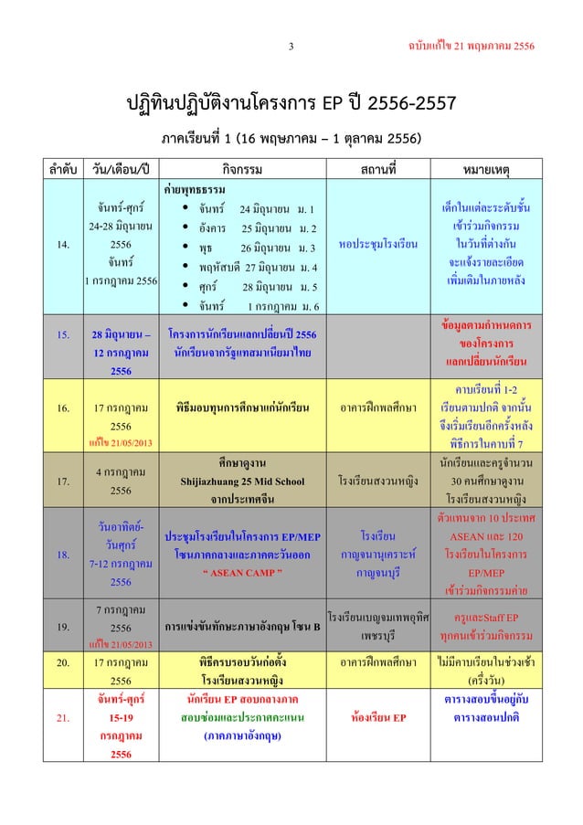 Ep school calendar 2013 thai PDF