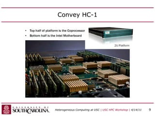 Convey HC-1
Heterogeneous Computing at USC | USC HPC Workshop | 4/14/11 9
 
