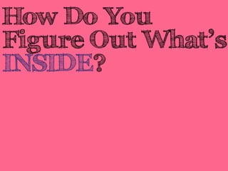 How Do You 
Figure Out What’s 
INSIDE? 
 