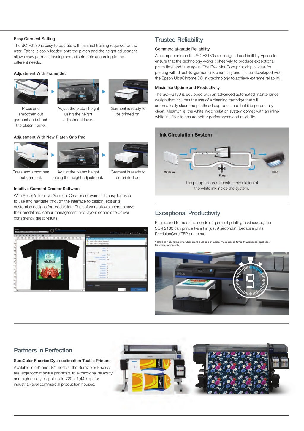 Epson SCF2130 DTG printer brochure