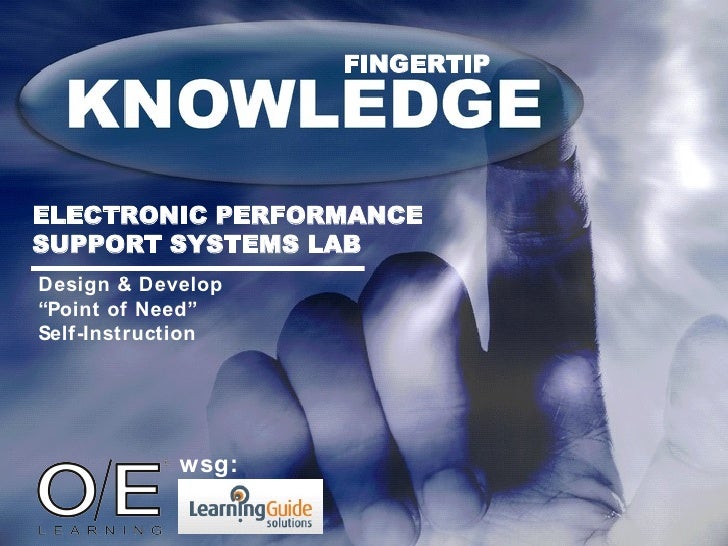 Fingertip Knowledge Electronic Performance Support Systems