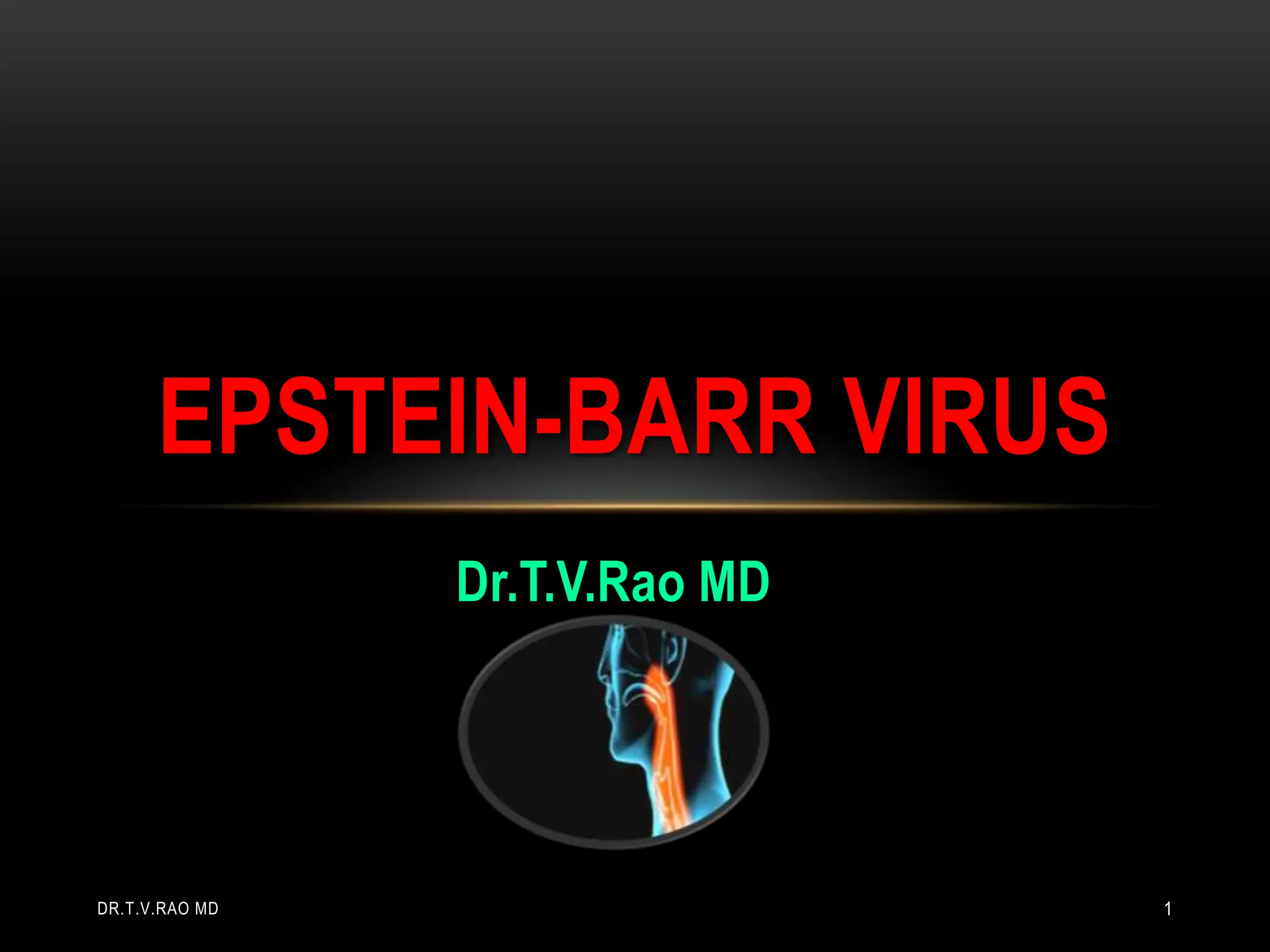 Dr.T.V.Rao MD
EPSTEIN-BARR VIRUS
DR.T.V.RAO MD 1