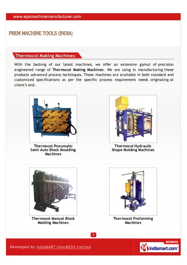 Prem Machine Tools, (India), Faridabad, EPS Moulding