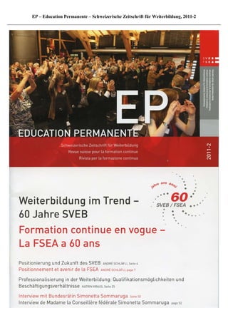 EP – Education Permanente – Schweizerische Zeitschrift für Weiterbildung, 2011-2
 