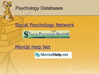 Psychology DatabasesAmerican Psychological Association