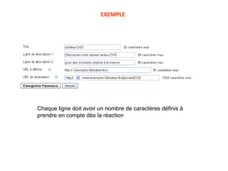 Chaque ligne doit avoir un nombre de caractères définis à prendre en compte dès la réaction EXEMPLE 