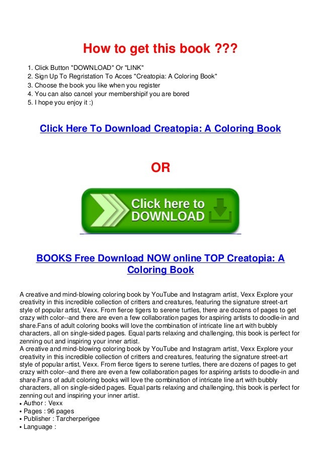Download Epub Creatopia A Coloring Book