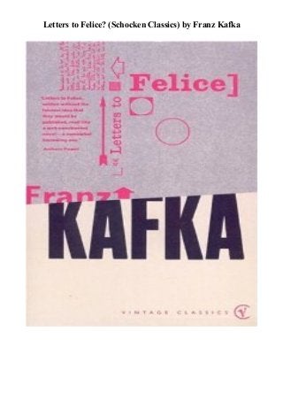 Epub Download Letters To Felice Schocken Classics Pdf
