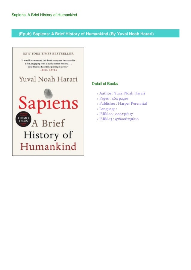 Sapiens a brief history of humankind by yuval noah harari - psawestartup